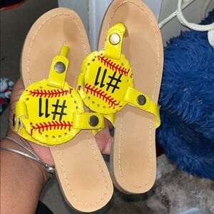 Yellow Baseball Kids Sandals